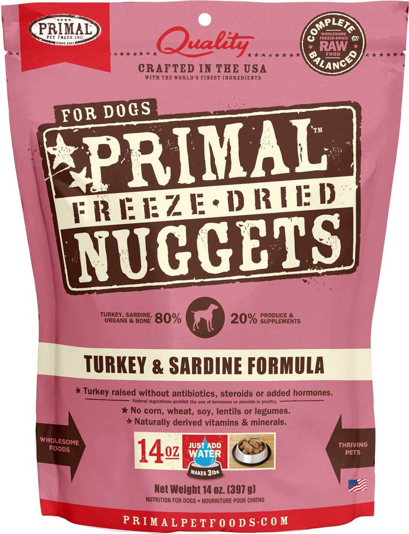 Primal Pet Foods Canine Freeze-Dried Turkey & Sardine Formula, 14 Ounces