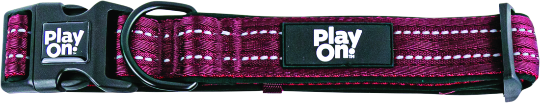 Play On Adventure Reflective Dog Collar, Wine - Image 4