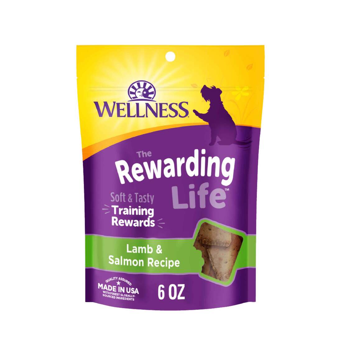 Wellness Rewarding Life Soft & Chewy Dog Treats, Grain Free, Lamb & Salmon, 6 Ounce Bag