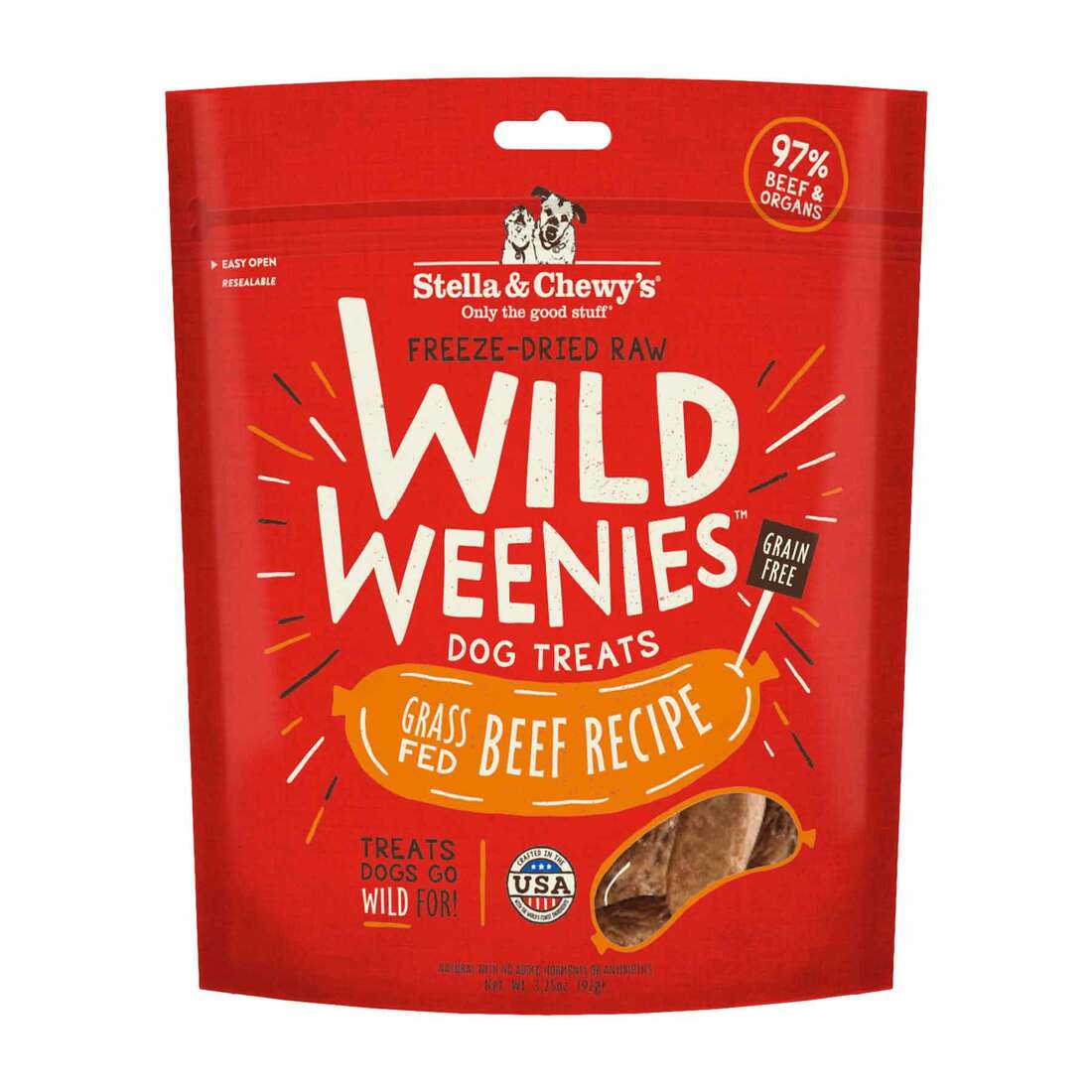 Stella & Chewy's Freeze-Dried Raw Beef Wild Weenies Dog Treats, 3.25 Ounces