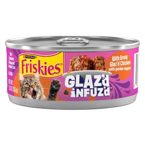 Friskies Glaz'd Infuz'd Wet Cat Food, Chicken, 5.5 Ounces