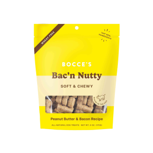 Bocces Bakery Bac N' Nutty Soft & Chewy Dog Treats, 6 Ounces