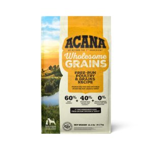 ACANA® Wholesome Grains Dry Dog Food, Free-Run Poultry and Grains, Real Chicken & Turkey, Cage-Free