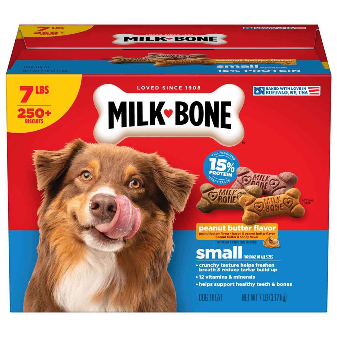 Milk-Bone Peanut Butter Flavor Dog Biscuits, 7 Pound Box