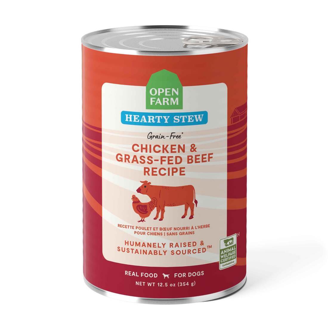Open Farm Hearty Stew Wet Dog Food, Chicken & Grass-Fed Beef, 12.5 Ounces