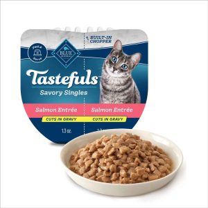 Blue Buffalo Tastefuls Savory Singles Cuts in Gravy Wet Cat Food, Salmon, 2.6 Ounce Twin-Pack