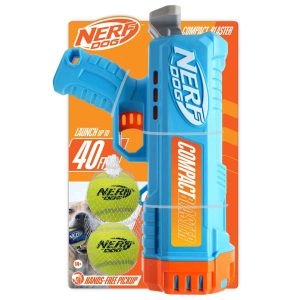 Nerf Compact Blaster Dog Toy, 12 Inches, Tennis Ball 2 Pack