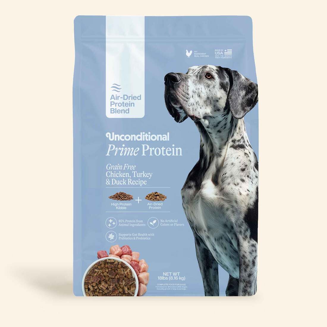 Unconditional Prime Protein Chicken Air Dried Dog Food