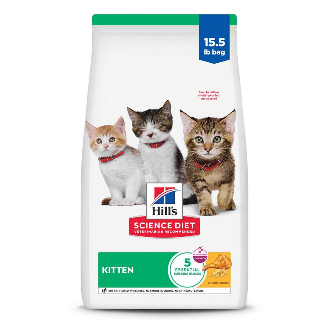 Hill's Science Diet Kitten Chicken Recipe Dry Cat Food, 15.5 Pound Bag