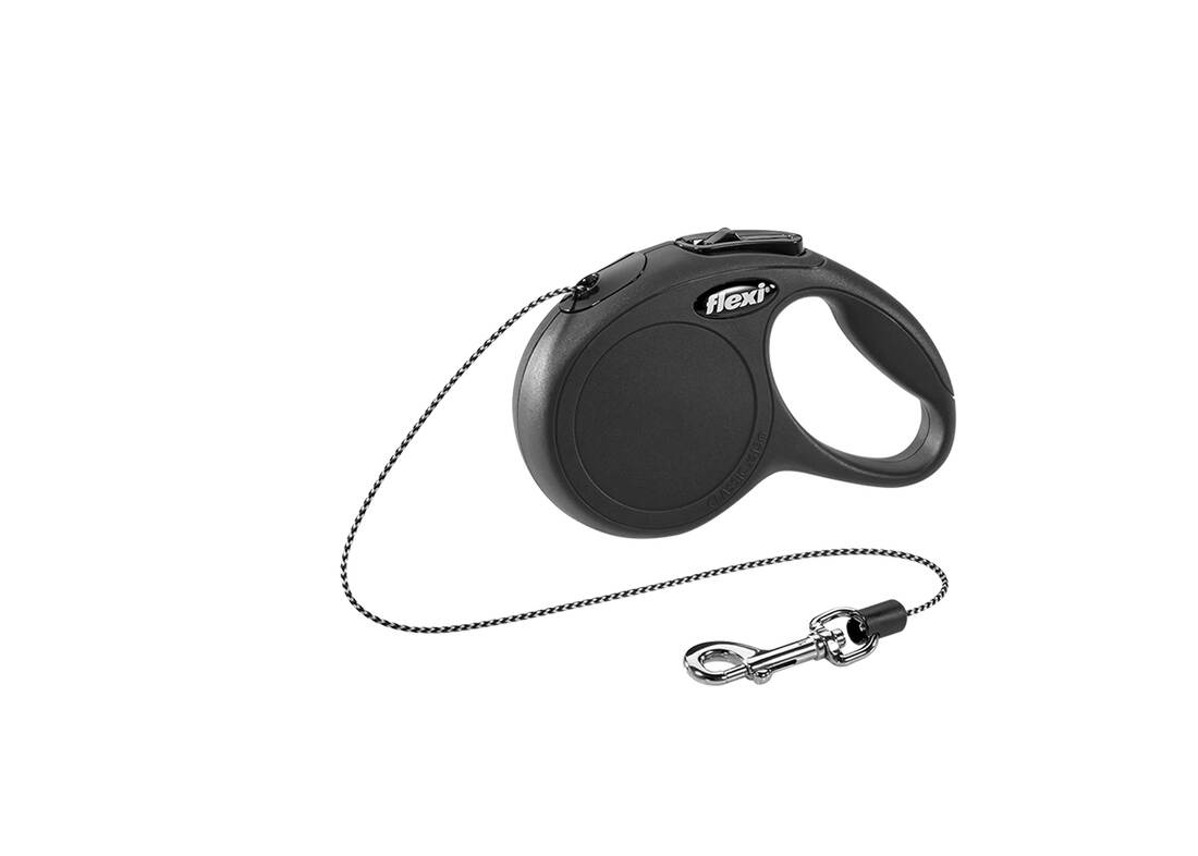 Flexi New Classic Retractable Leash, X-Small, Cord, 10 Feet, Black