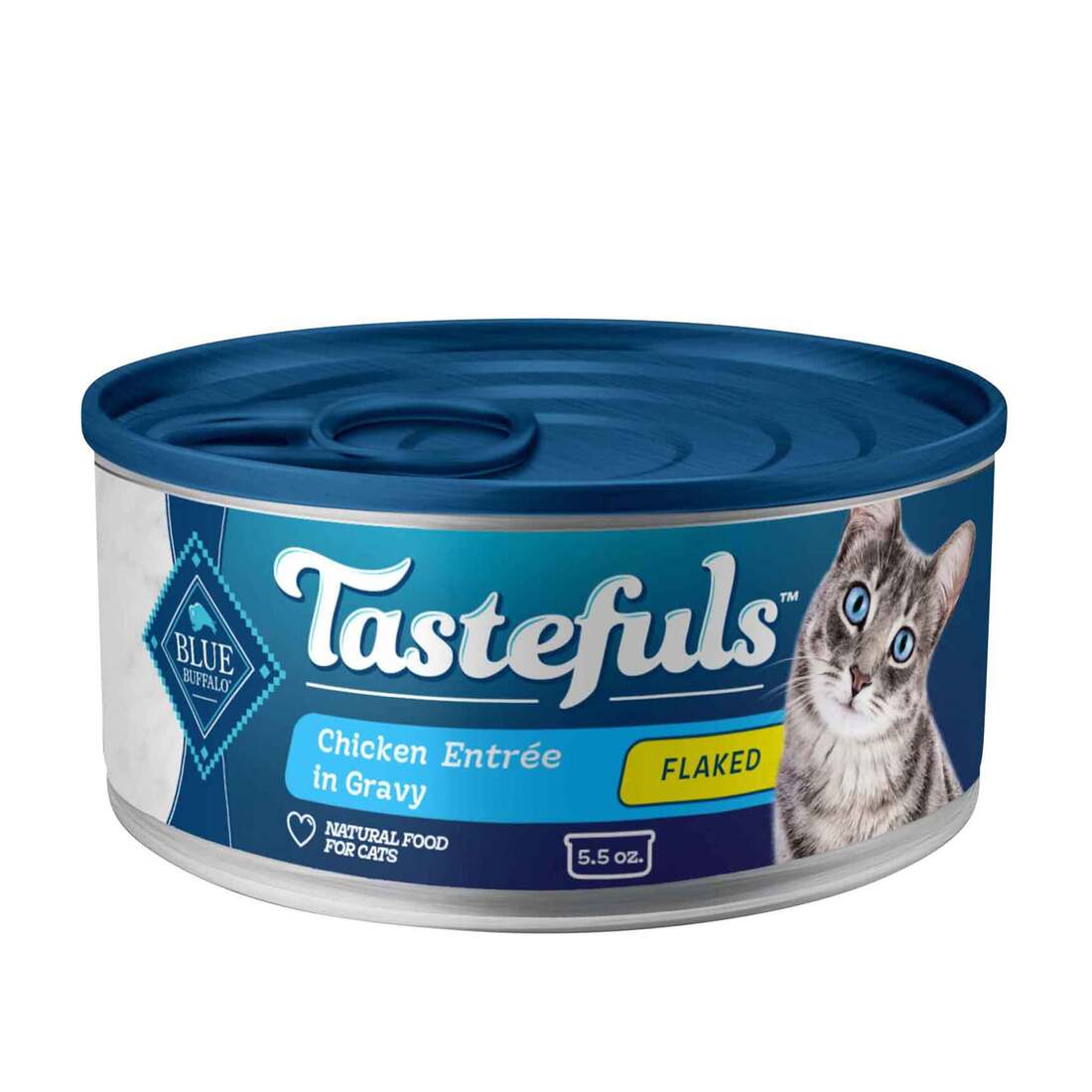 Blue Buffalo Tastefuls Adult Natural Flaked Wet Cat Food, Chicken Entr??e in Gravy, 5.5 Ounces