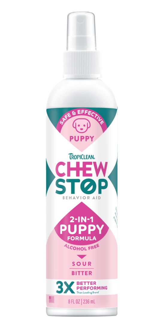 TropiClean Chew Stop Behavior Aid Puppy Spray, 8 Ounces