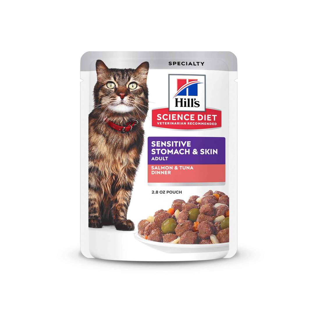 Hill's Science Diet Adult Sensitive Stomach & Skin Wet Cat Food, Salmon & Tuna, 2.8 Ounces