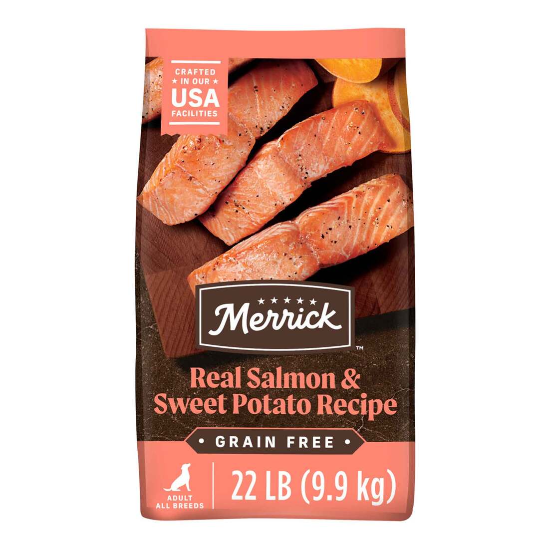 Merrick Premium Grain Free Natural Adult Dry Dog Food, Real Salmon And Sweet Potato - 22.0 Pound Bag