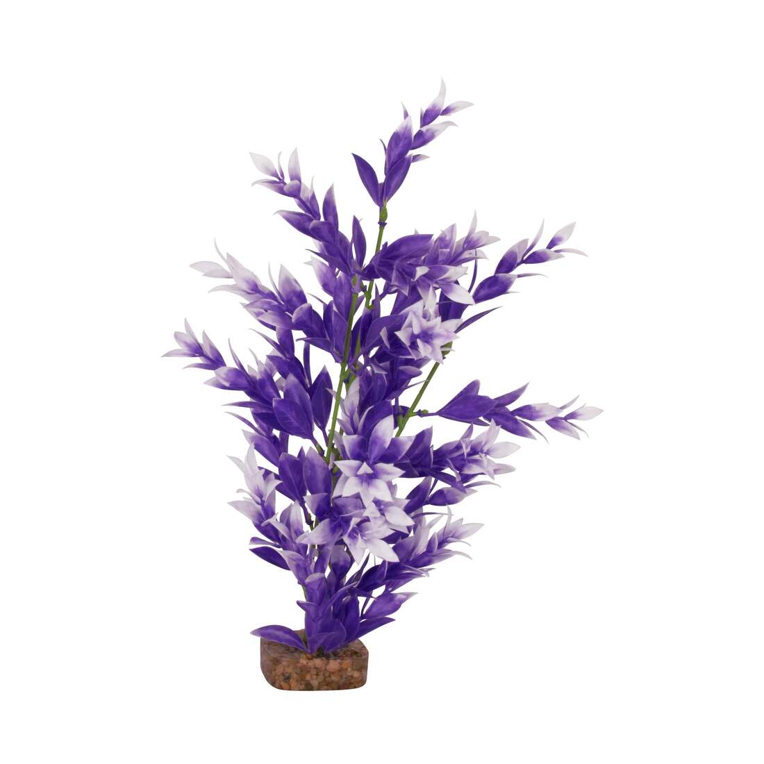 GloFish Plant Aquarium Décor, Purple And White Medium, Fluorescent Under Blue LED Light