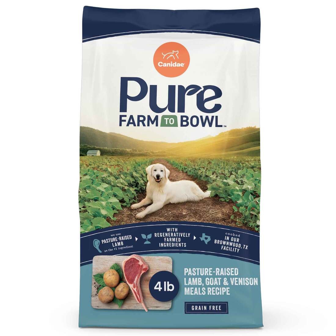 Canidae Pure Farm To Bowl Dry Dog Food, Pasture-Raised Lamb, Goat & Venison Meals Recipe - Image 2