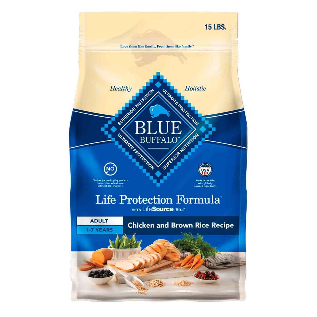 Blue Buffalo Life Protection Formula Natural Adult Dry Dog Food, Chicken and Brown Rice - Image 2