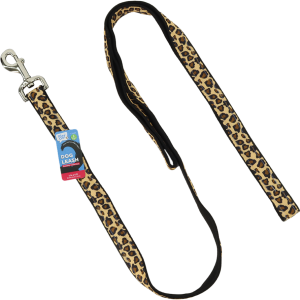 Play On Puffy Dog Leash, Leopard Print
