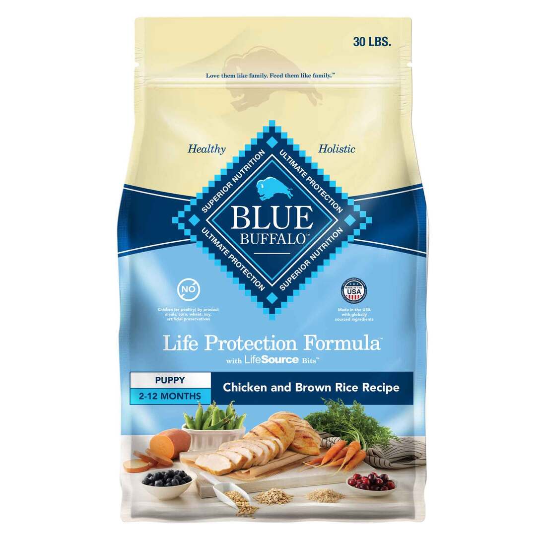Blue Buffalo Life Protection Formula Natural Puppy Dry Dog Food, Chicken and Brown Rice