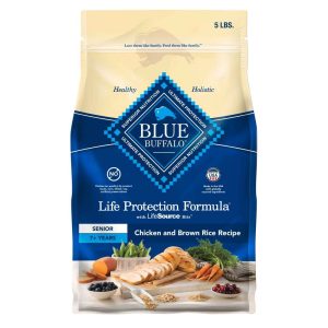 Blue Buffalo Life Protection Formula Natural Senior Dry Dog Food, Chicken & Brown Rice Recipe, 5 Pou