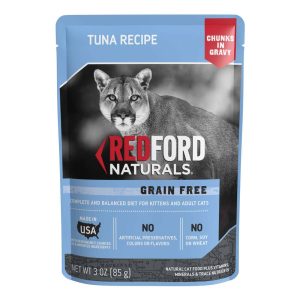 Redford Naturals Natural Wet Cat Food, Grain Free Tuna Chunks in Gravy, 3 Ounces