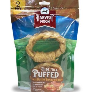 Harvest Moon Hide Free Peanut Butter Puffed Donuts Dog Treats, 2 Count