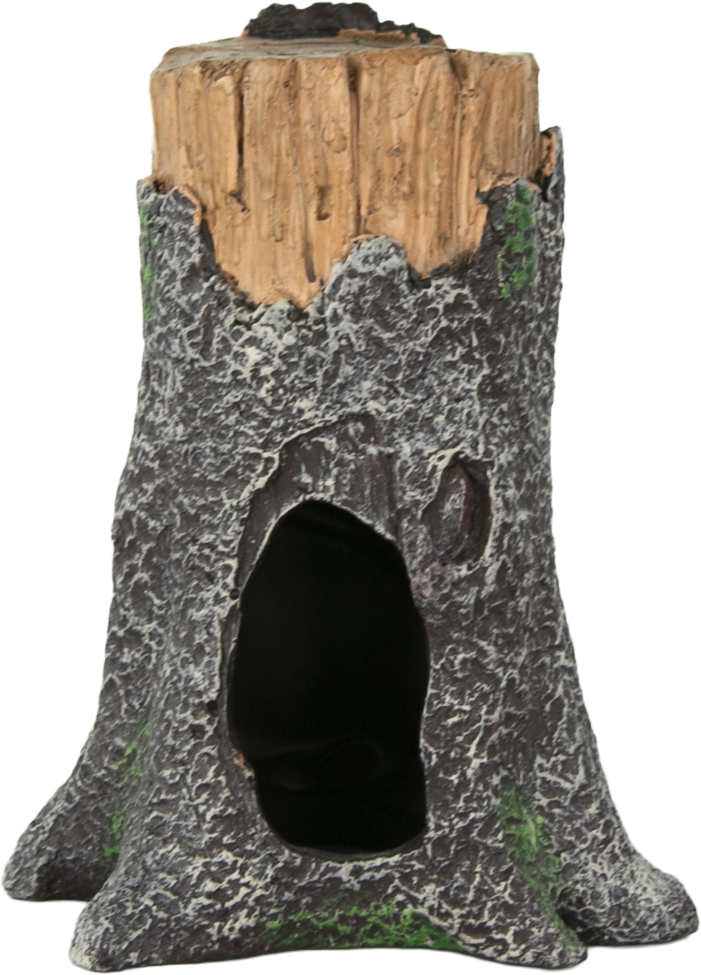 Fins First Aquarium Décor, Tree Stump Hide, Small