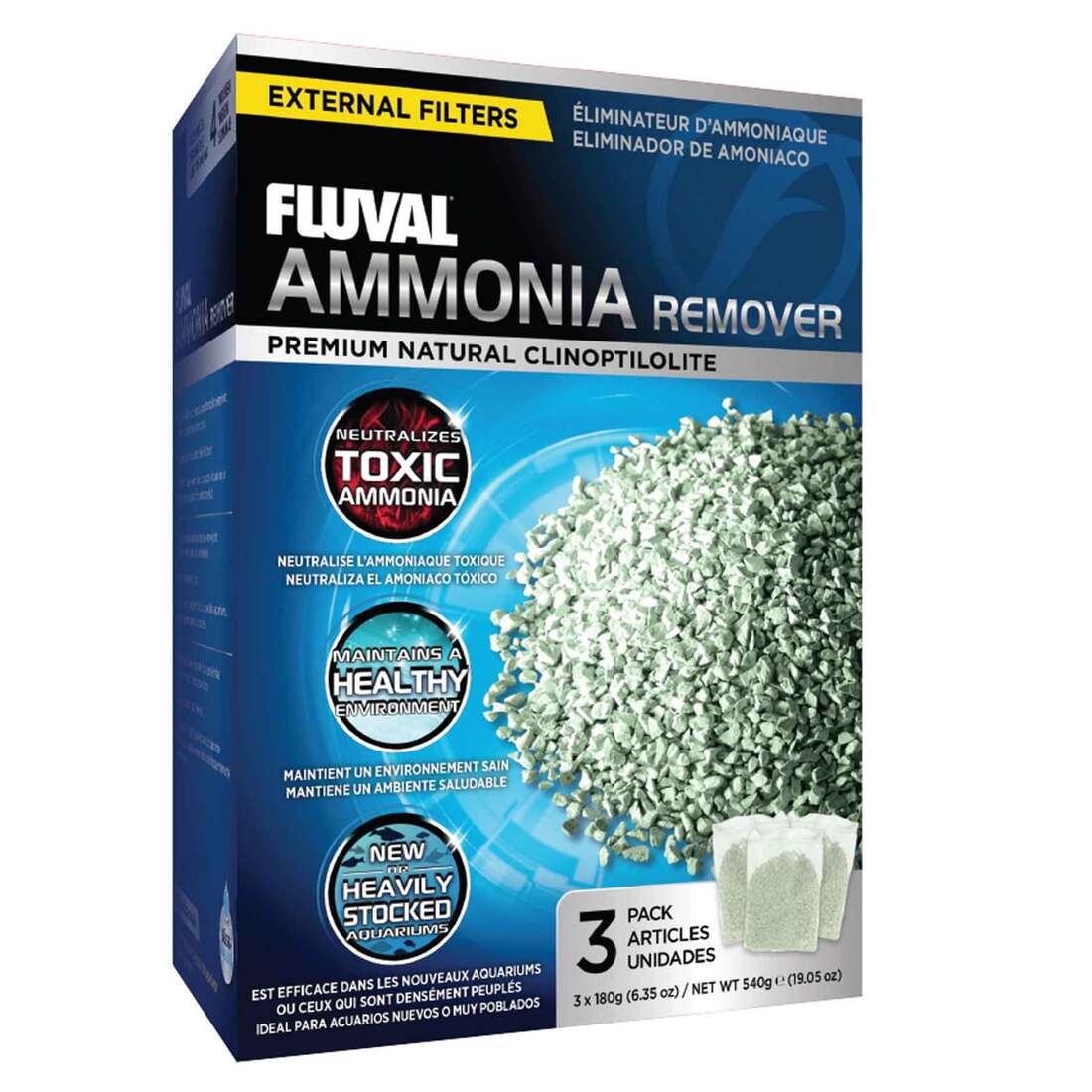 Hagen Fluval Ammonia Remover 540g 3x180g-19 Ounces