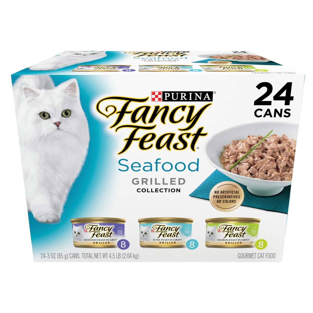 Purina Fancy Feast Grilled Wet Cat Food Seafood Collection in Wet Cat Food Variety Pack - (24) 3 Oun