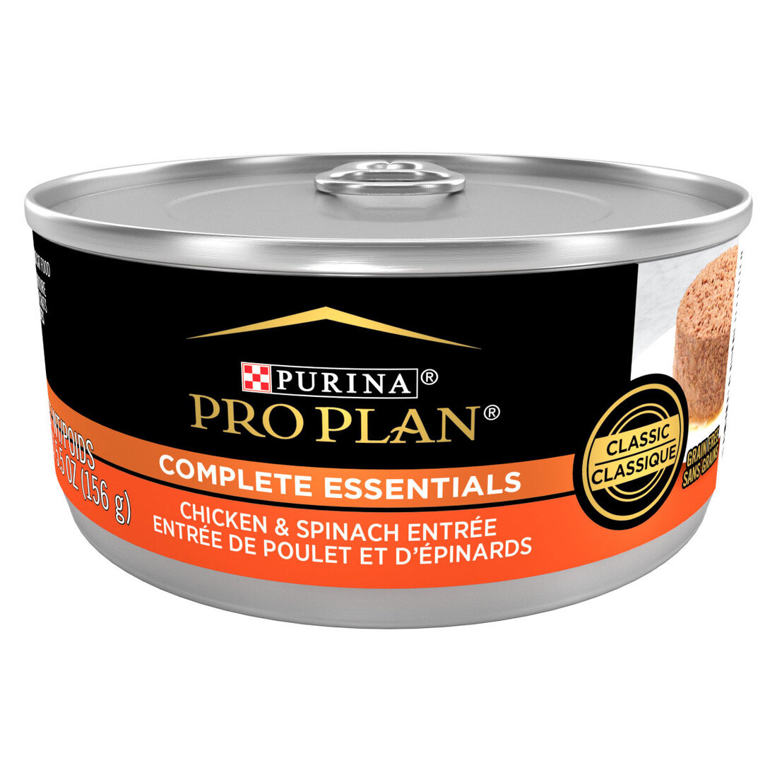 Purina Pro Plan COMPLETE ESSENTIALS Wet Cat Food, Grain Free Chicken & Spinach Pate, 5.5 Ounces
