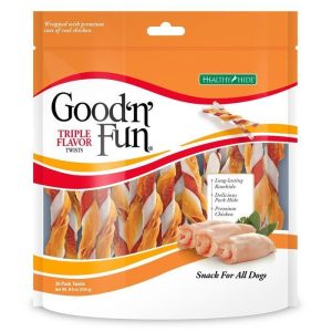 Good 'n' Fun Triple Flavor Twists, Rawhide For Dogs, 35 Count