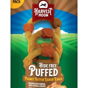 Harvest Moon Puffed Kabob Ring Dog Treats, 4 Count