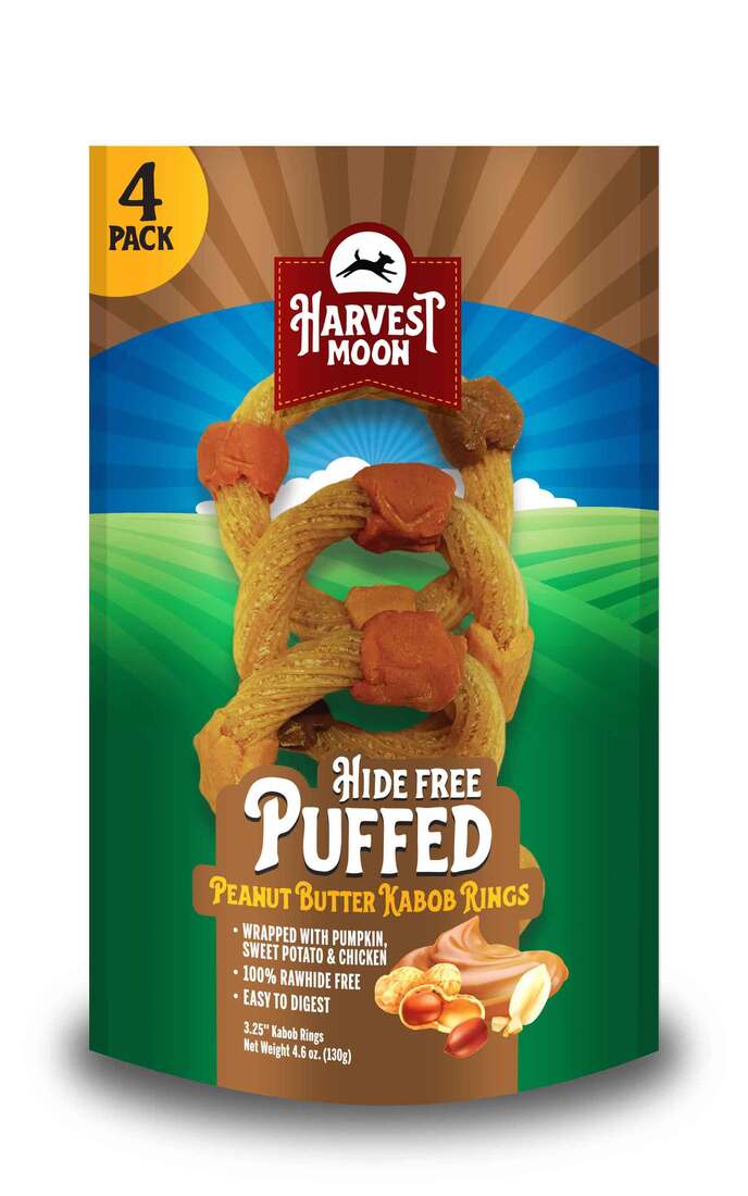Harvest Moon Puffed Kabob Ring Dog Treats, 4 Count