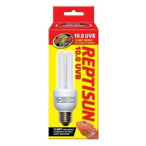 Zoo Med Reptisun 10.0 UVB Desert Mini Compact Fluorescent Lamp, 13 Watt