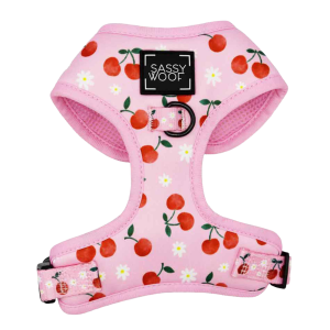 Sassy Woof Adjustable Dog Harness, Mon Cherry
