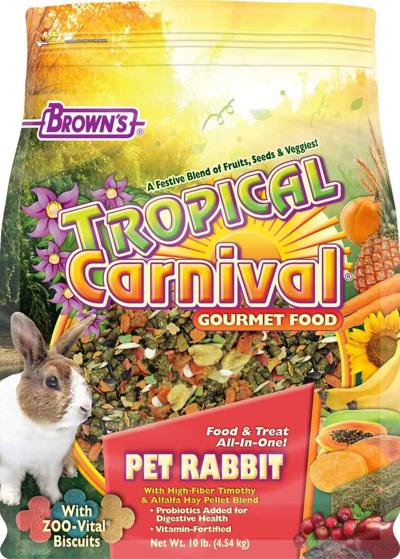 Brown's Tropical Carnival Gourmet Small Animal Rabbit Food, 10 Pounds