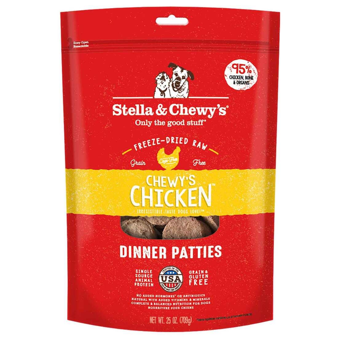 Stella & Chewy's Dog Freeze-Dried Raw, Chewy's Chicken Dinner Patties, 25 Ounces