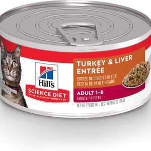 Hill's Science Diet Adult Canned Cat Food, Turkey & Liver Entrée, 5.5 Ounces