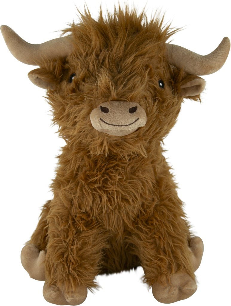 Play On Highland Cow Dog Toy, Assorted, Jumbo, 14 Inches