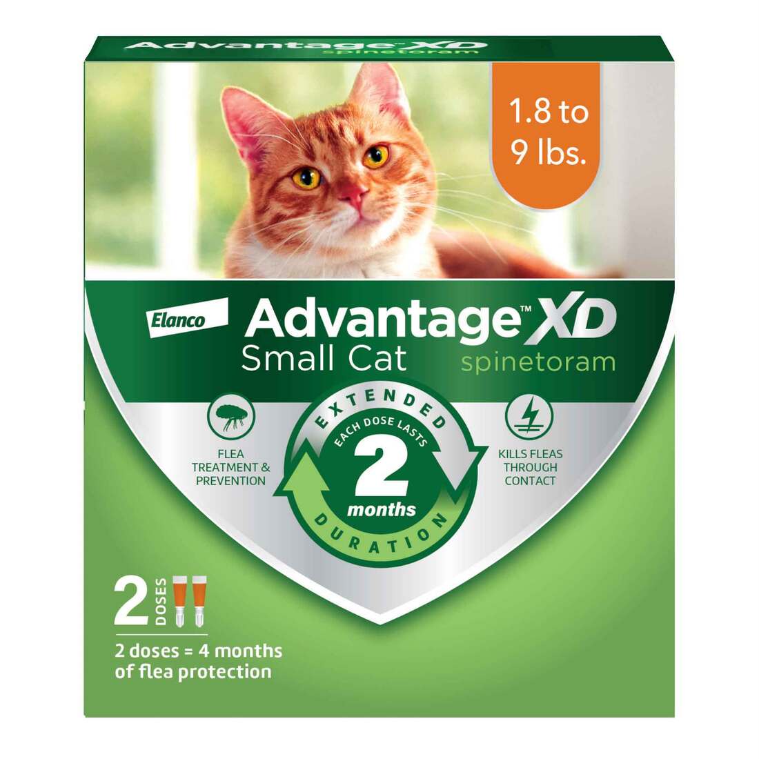 Advantage XD Long-Lasting Flea Prevention & Treatment for Small Cats (1.8-9 lbs) - Image 2