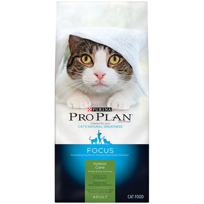Purina Pro Plan FOCUS Indoor Care Turkey & Rice Formula Adult Dry Cat Food - 7 Pound Bag