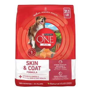Purina ONE Natural, Sensitive Stomach Dry Dog Food, +Plus Skin & Coat Formula - 31.1 Pound Bag