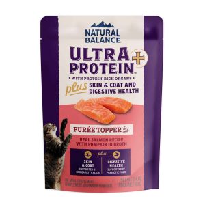 Natural Balance Ultra Protein Plus Puree Topper Wet Cat Food, Skin & Coat and Digestive Health, Real