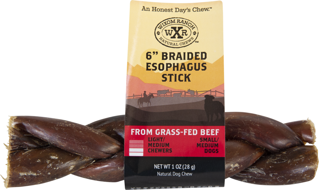 Wixom Ranch Natural Chews Braided Esophagus Stick