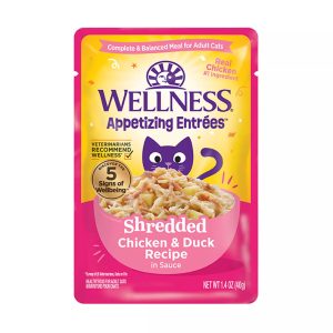 Wellness? Appetizing Entr??es? Natural Wet Cat Food, Shredded Chicken & Duck Recipe in Sauce, 2.8 Oun
