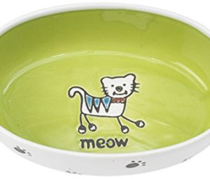 Pet Rageous Designs Silly Kitty Oval Pet Bowl