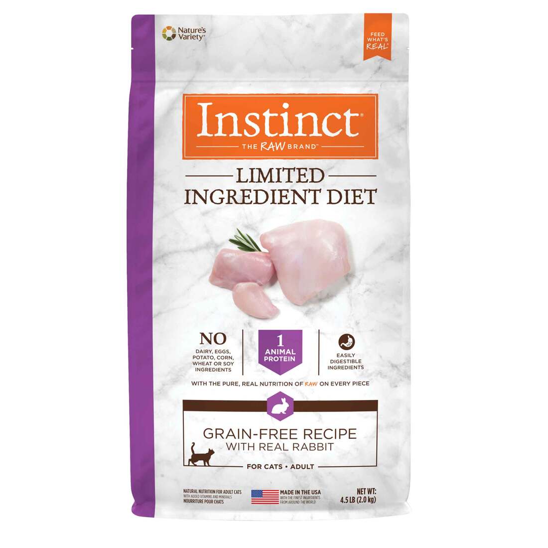 Instinct Limited Ingredient Diet Grain-Free Recipe with Real Rabbit Freeze-Dried Raw Coated Dry Cat