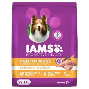 IAMS Proactive Health Senior Dog Food Healthy Aging Dry Dog Food with Real Chicken, 29.1 Pounds