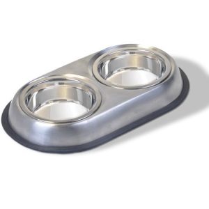 Van Ness Double Dish With Rubber Ring, Small, 8 Ounces Per Side