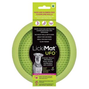 Lickimat Dog Feeding UFO, Green